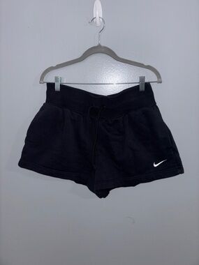 Nike Women's Black Athletic Shorts with White Swoosh
